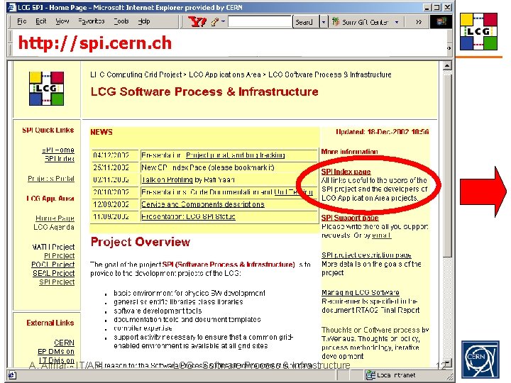 http: //spi. cern. ch A. Aimar - IT/API LCG - Software Process & Infrastructure