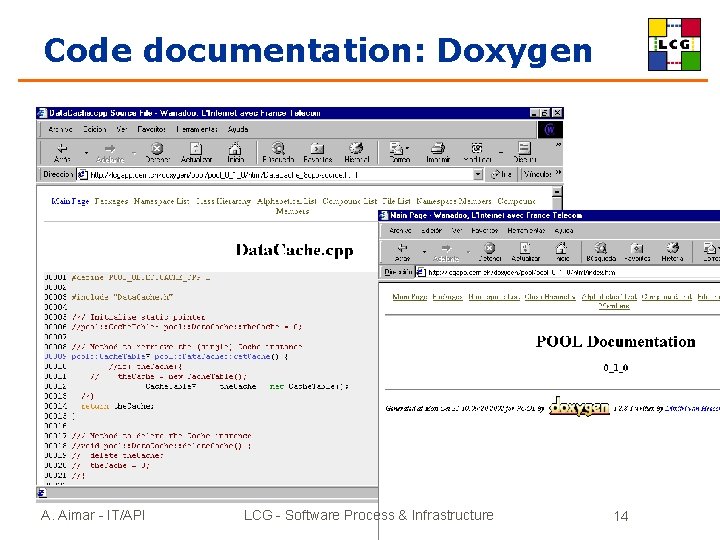 Code documentation: Doxygen A. Aimar - IT/API LCG - Software Process & Infrastructure 14