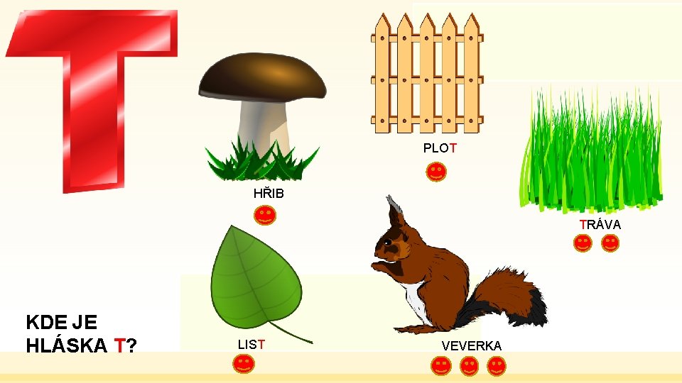 PLOT HŘIB TRÁVA KDE JE HLÁSKA T? LIST VEVERKA 