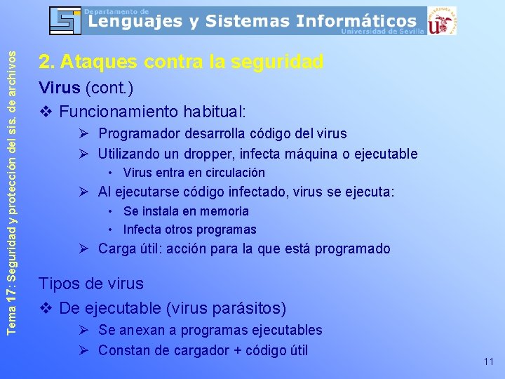 Tema 17: Seguridad y protección del sis. de archivos 2. Ataques contra la seguridad