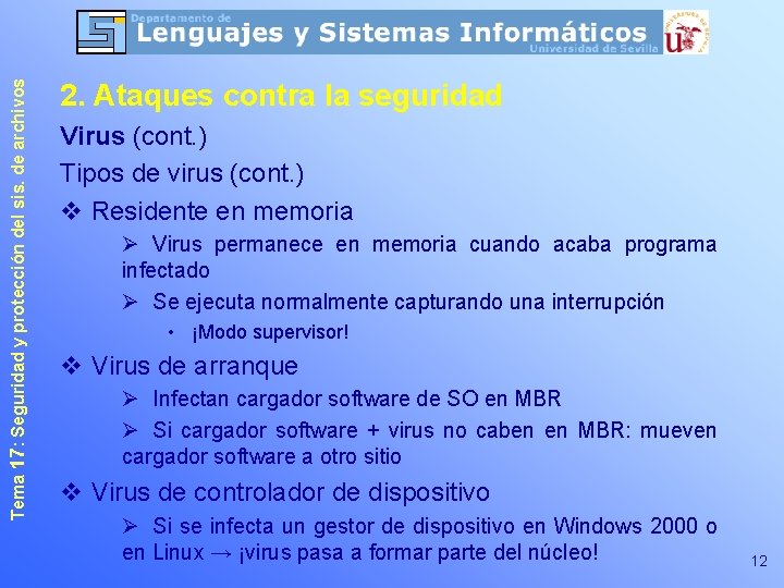 Tema 17: Seguridad y protección del sis. de archivos 2. Ataques contra la seguridad