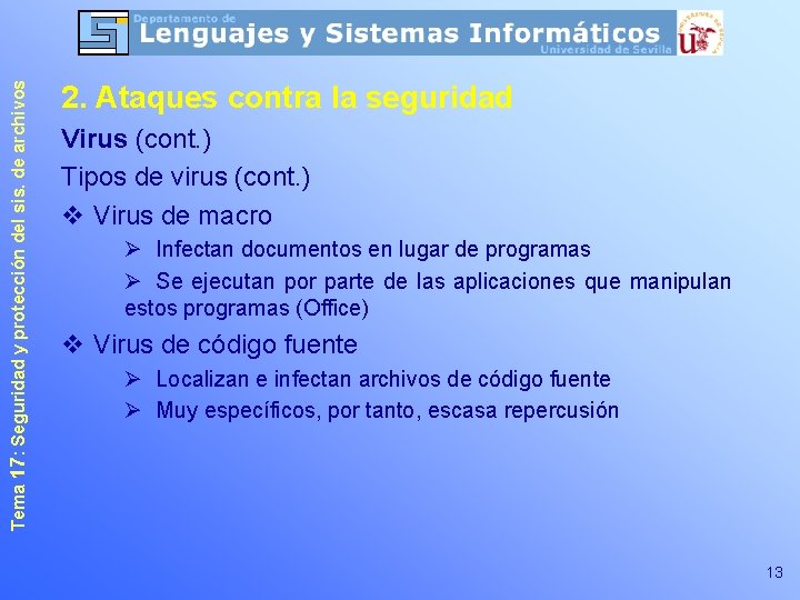 Tema 17: Seguridad y protección del sis. de archivos 2. Ataques contra la seguridad