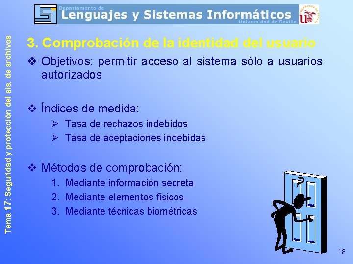 Tema 17: Seguridad y protección del sis. de archivos 3. Comprobación de la identidad