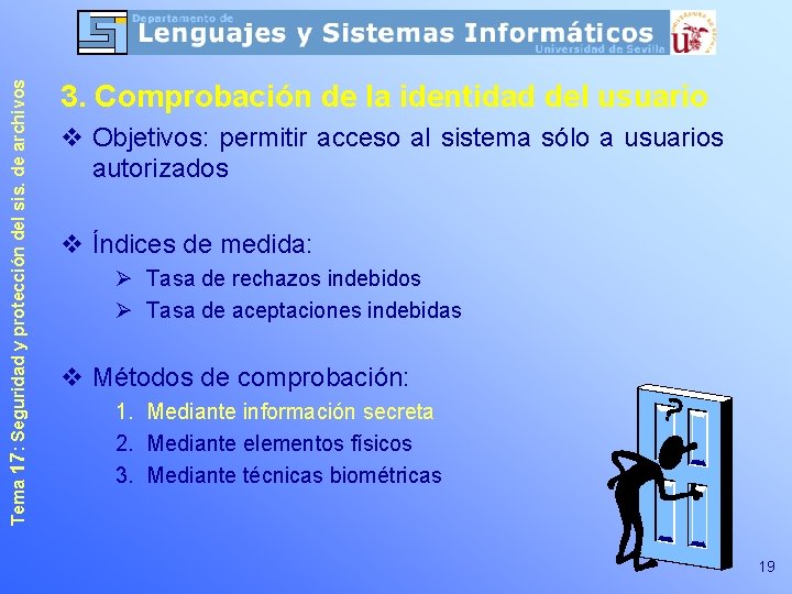 Tema 17: Seguridad y protección del sis. de archivos 3. Comprobación de la identidad