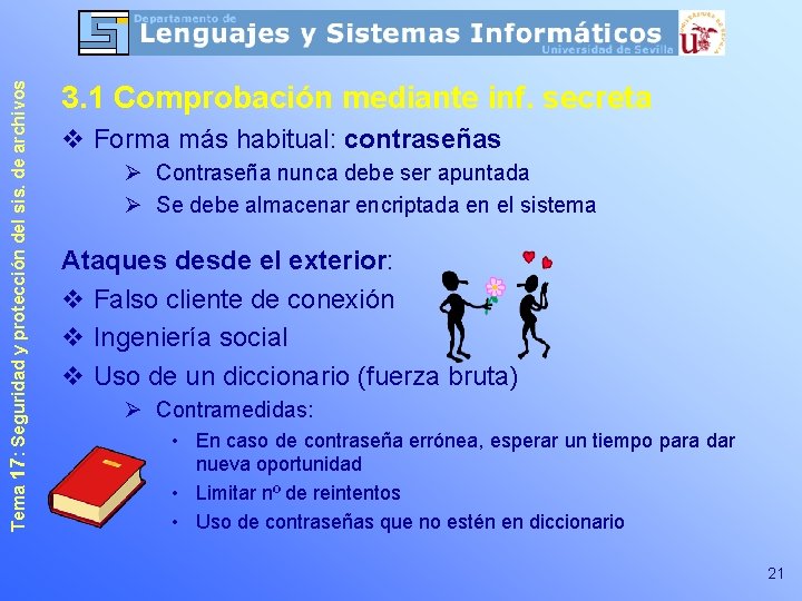 Tema 17: Seguridad y protección del sis. de archivos 3. 1 Comprobación mediante inf.