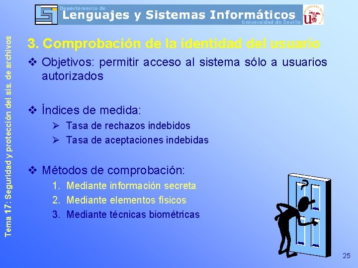 Tema 17: Seguridad y protección del sis. de archivos 3. Comprobación de la identidad