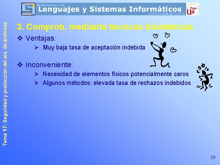 Tema 17: Seguridad y protección del sis. de archivos 3. Comprob. mediante técnicas biométricas