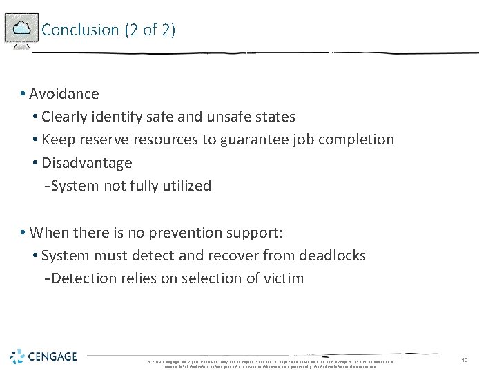 Conclusion (2 of 2) • Avoidance • Clearly identify safe and unsafe states •