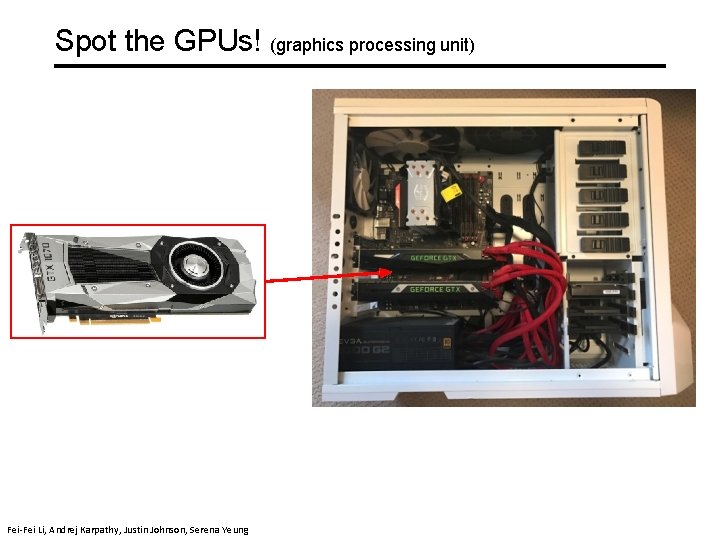 Spot the GPUs! (graphics processing unit) Fei-Fei Li & Justin Johnson & Serena Yeung