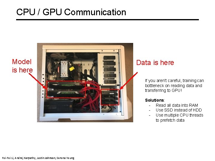 CPU / GPU Communication Model is here Data is here If you aren’t careful,