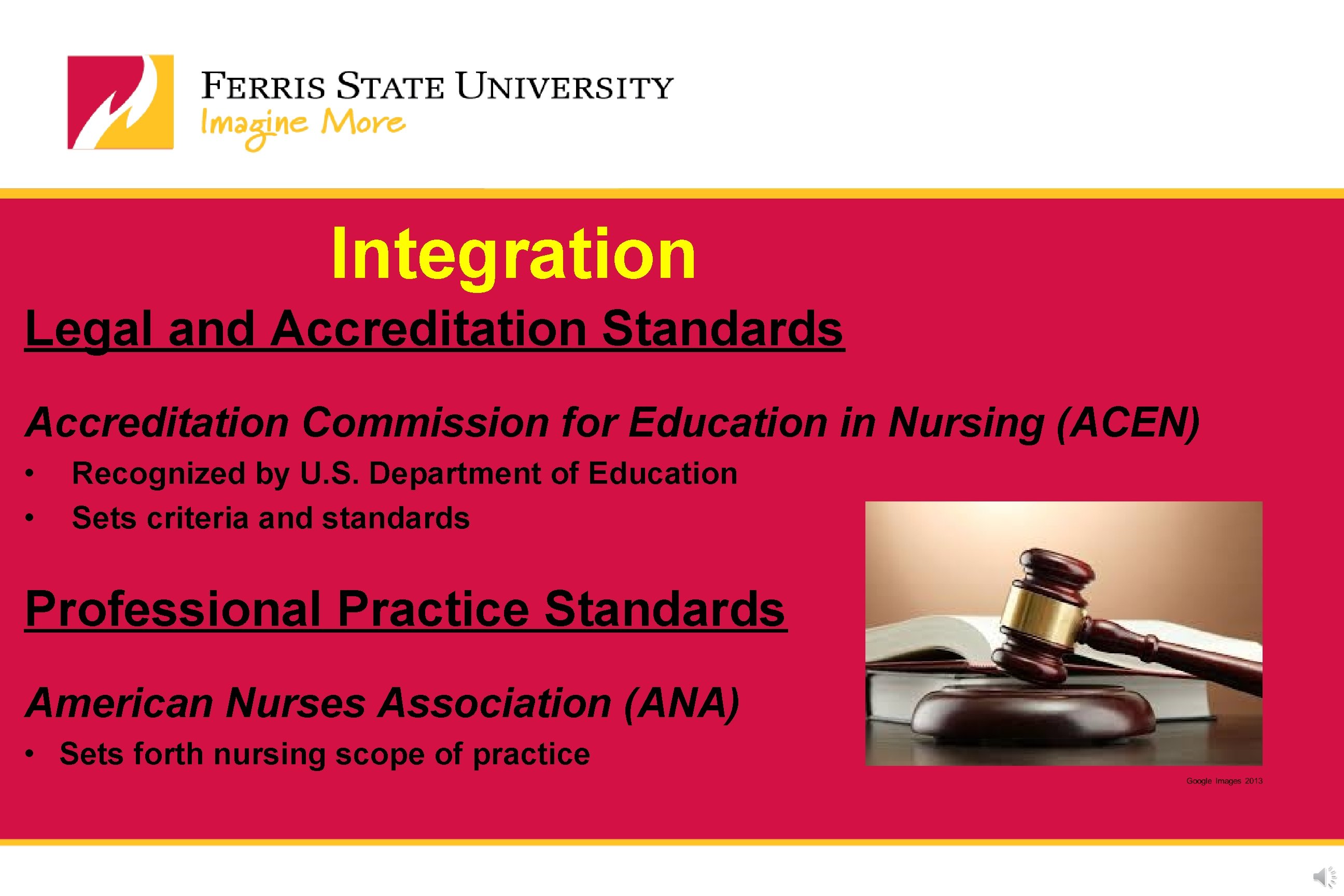 Integration Legal and Accreditation Standards Accreditation Commission for Education in Nursing (ACEN) • • Integration Legal and Accreditation Standards Accreditation Commission for Education in Nursing (ACEN) • •