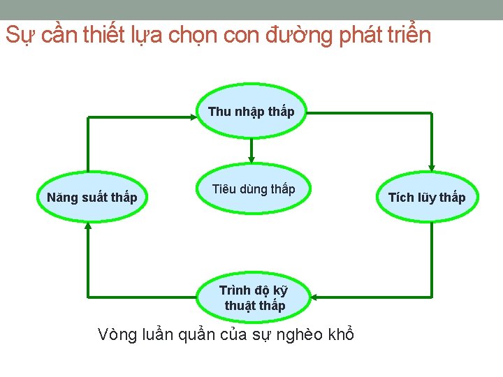 Sự cần thiết lựa chọn con đường phát triển Thu nhập thấp Năng suất