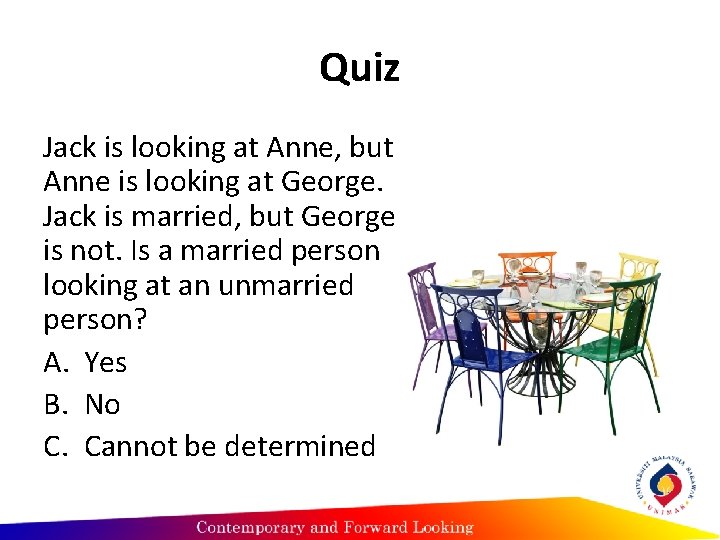 Quiz Jack is looking at Anne, but Anne is looking at George. Jack is