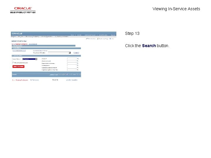 Viewing In-Service Assets Step 13 Click the Search button. 