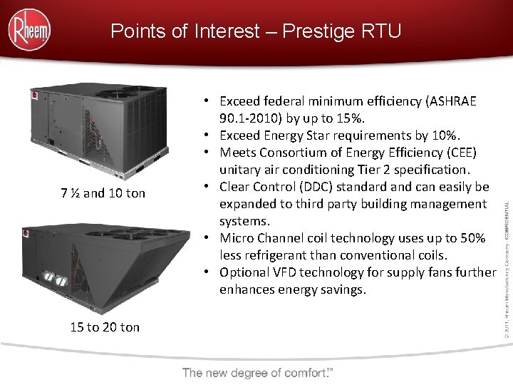Points of Interest – Prestige RTU 7 ½ and 10 ton 15 to 20