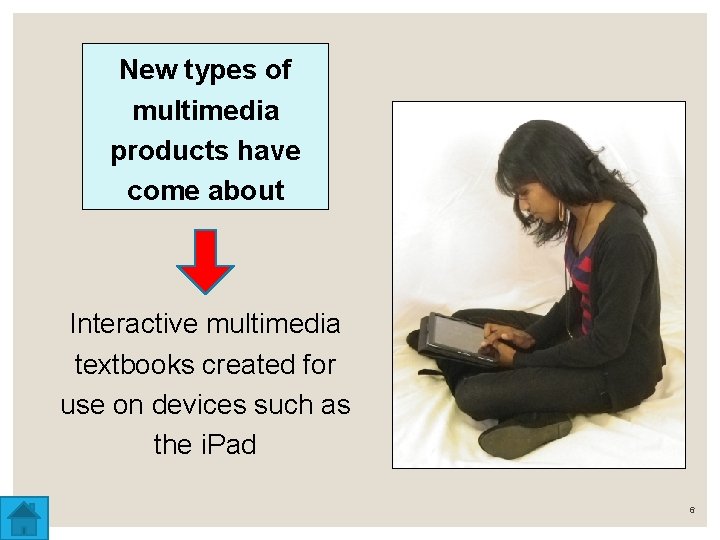 New types of multimedia products have come about Interactive multimedia textbooks created for use