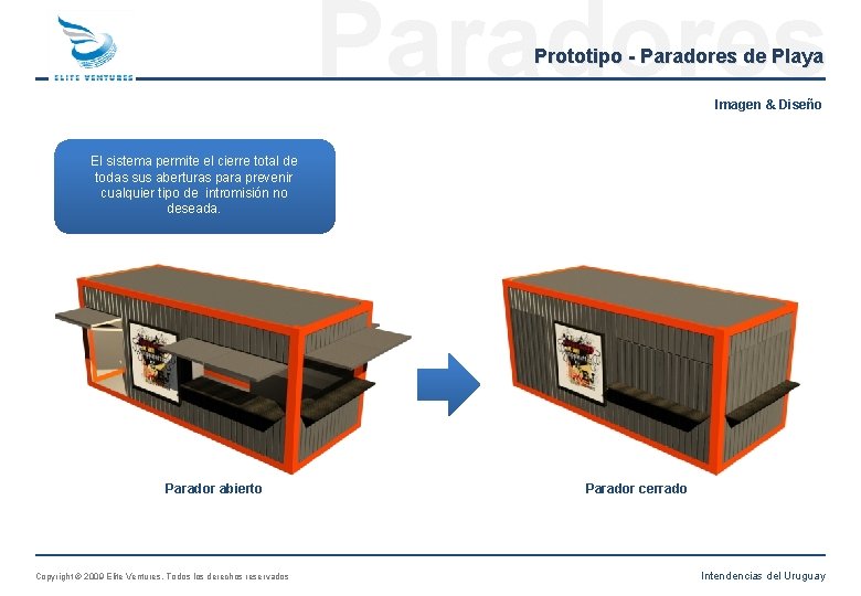 Paradores Prototipo - Paradores de Playa Imagen & Diseño El sistema permite el cierre