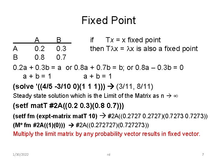 Fixed Point A B if Tx = x fixed point A 0. 2 0.