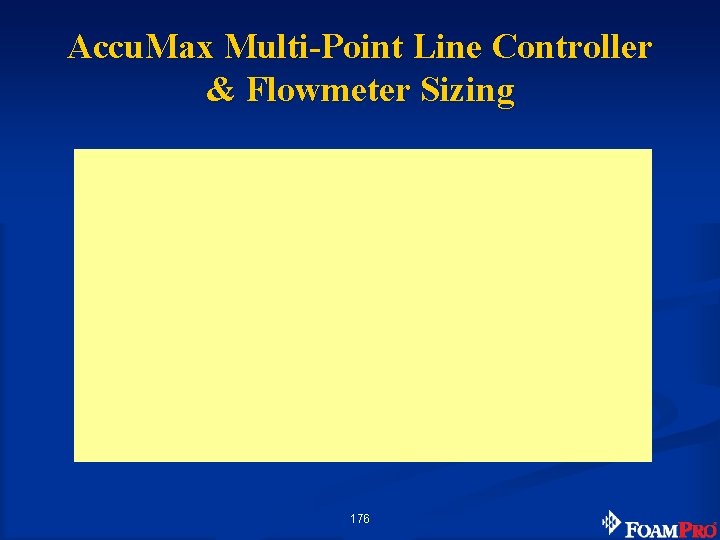 Accu. Max Multi-Point Line Controller & Flowmeter Sizing 176 
