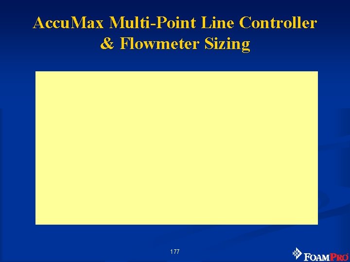 Accu. Max Multi-Point Line Controller & Flowmeter Sizing 177 