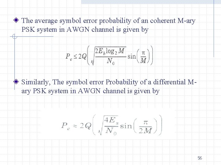The average symbol error probability of an coherent M-ary PSK system in AWGN channel