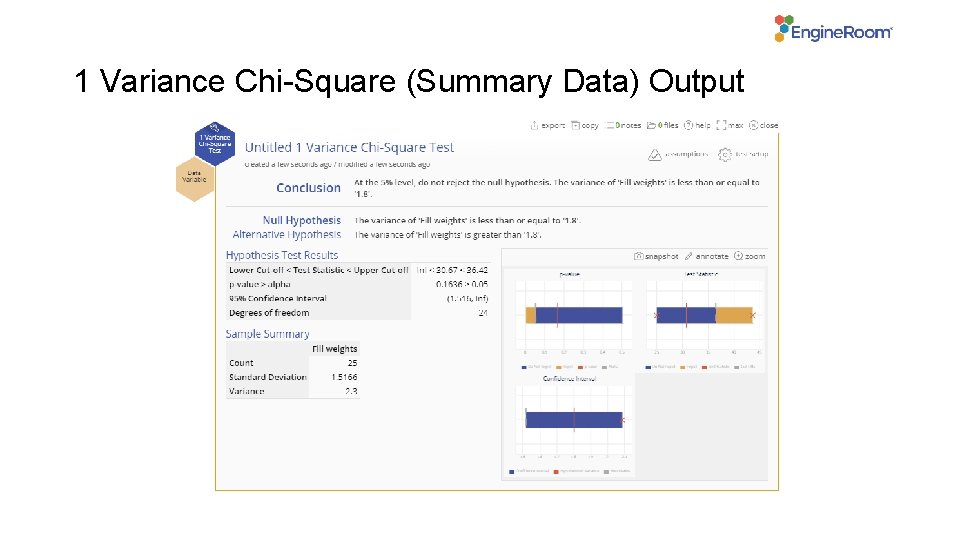 1 Variance Chi-Square (Summary Data) Output 