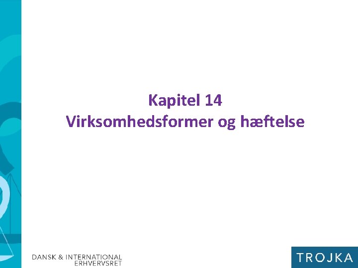 Kapitel 14 Virksomhedsformer og hæftelse 