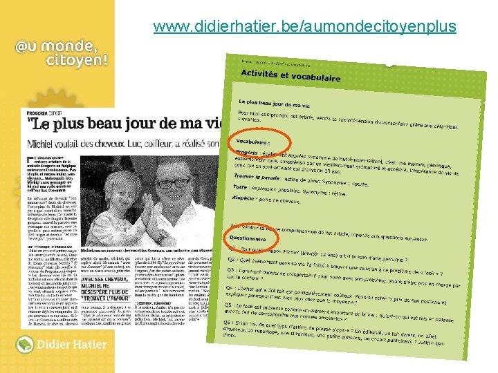 www. didierhatier. be/aumondecitoyenplus 