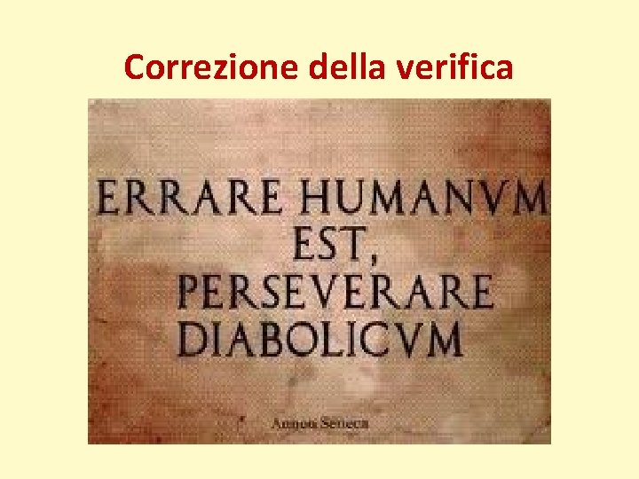 Correzione della verifica 