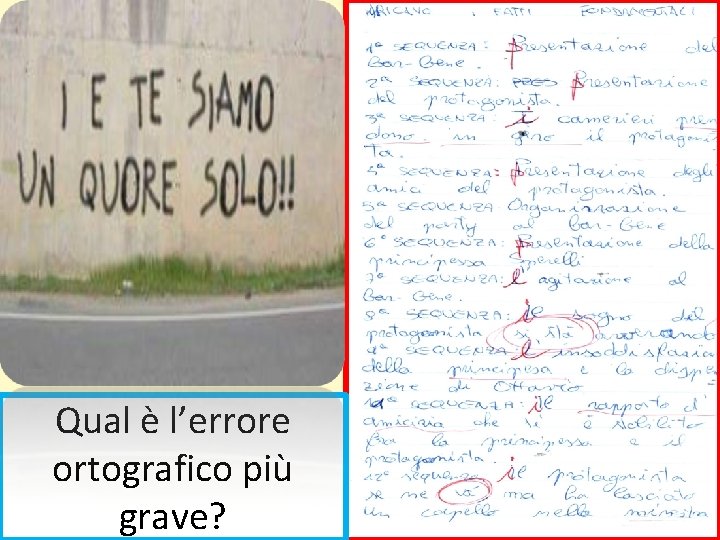 Qual è l’errore ortografico più grave? 