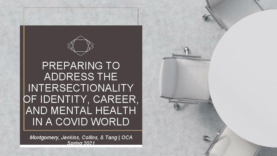 PREPARING TO ADDRESS THE INTERSECTIONALITY OF IDENTITY, CAREER, AND MENTAL HEALTH IN A COVID