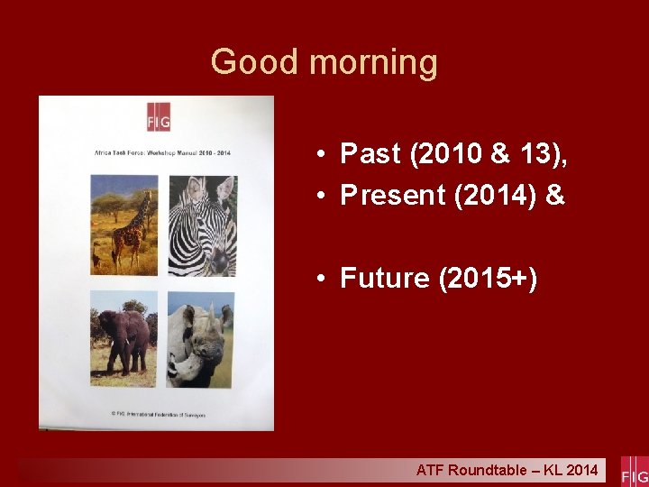 Good morning • Past (2010 & 13), • Present (2014) & • Future (2015+)