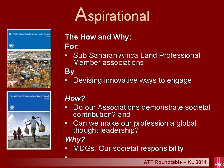 Aspirational The How and Why: For: • Sub-Saharan Africa Land Professional Member associations By