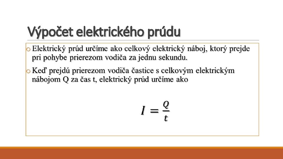 Výpočet elektrického prúdu 