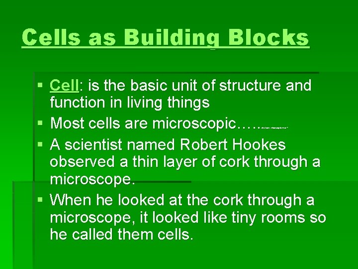 Chapter 5 Lesson What are cells Vocabulary Preview