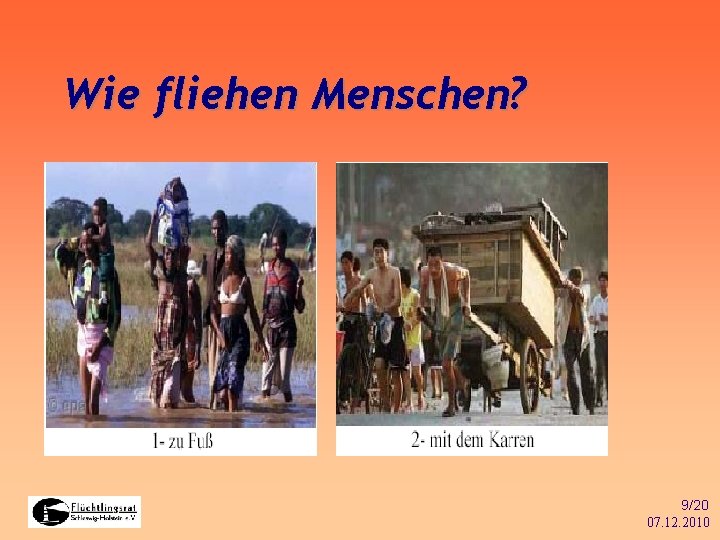 Wie fliehen Menschen? 9/20 07. 12. 2010 