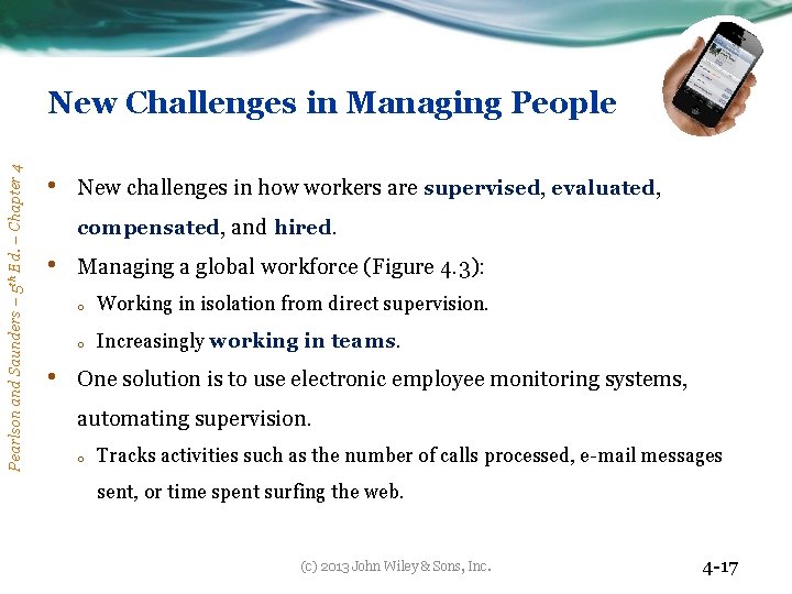 Pearlson and Saunders – 5 th Ed. – Chapter 4 New Challenges in Managing