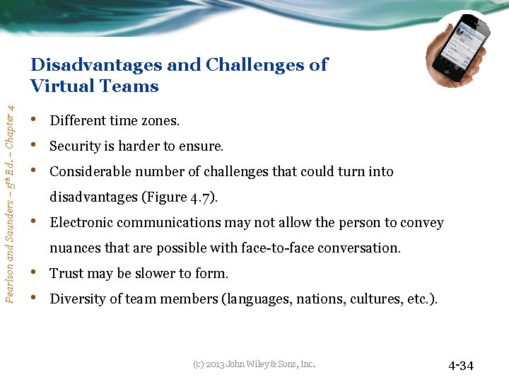 Pearlson and Saunders – 5 th Ed. – Chapter 4 Disadvantages and Challenges of