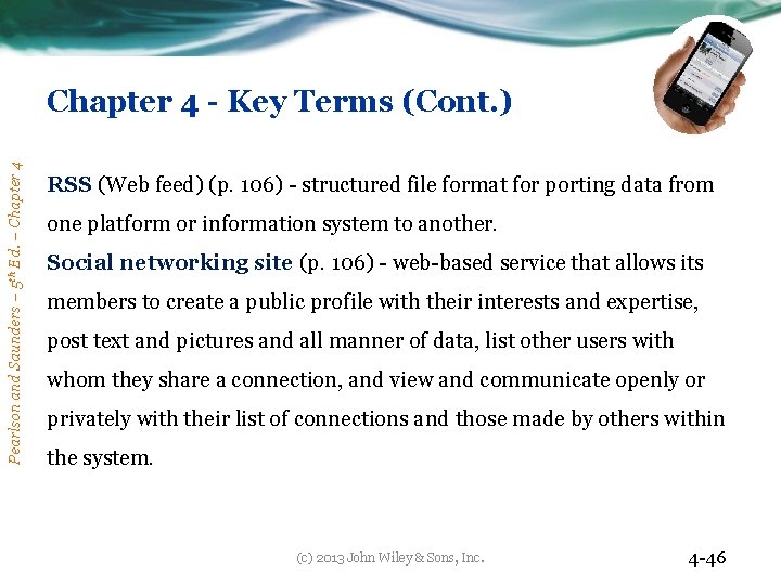 Pearlson and Saunders – 5 th Ed. – Chapter 4 - Key Terms (Cont.