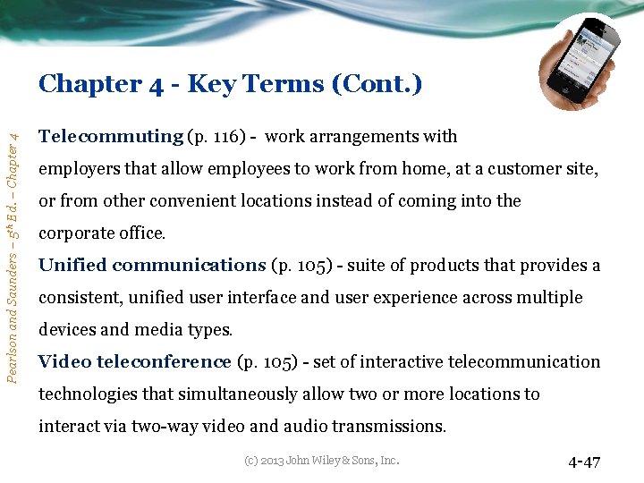 Pearlson and Saunders – 5 th Ed. – Chapter 4 - Key Terms (Cont.