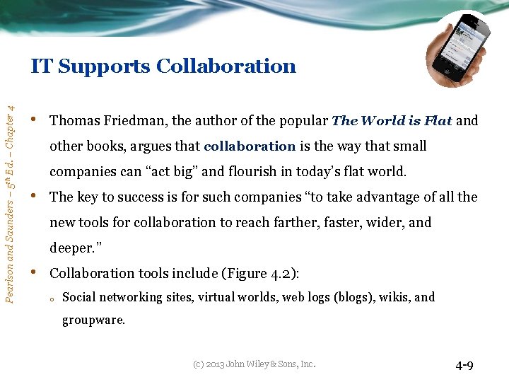 Pearlson and Saunders – 5 th Ed. – Chapter 4 IT Supports Collaboration •