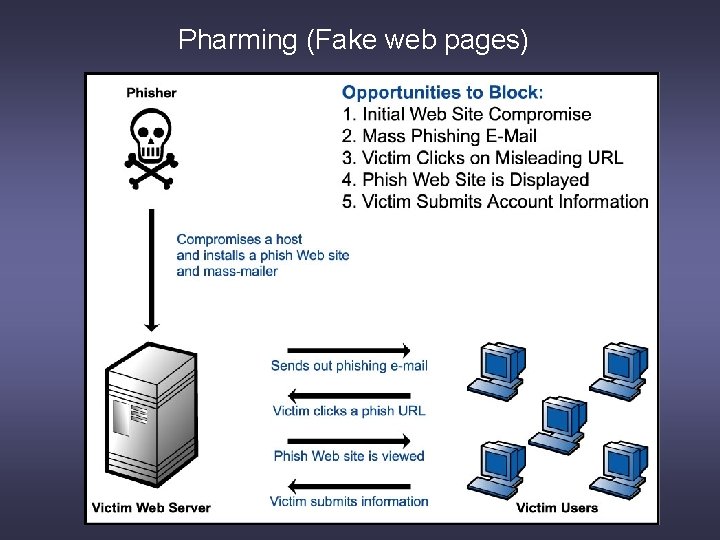 Pharming (Fake web pages) 