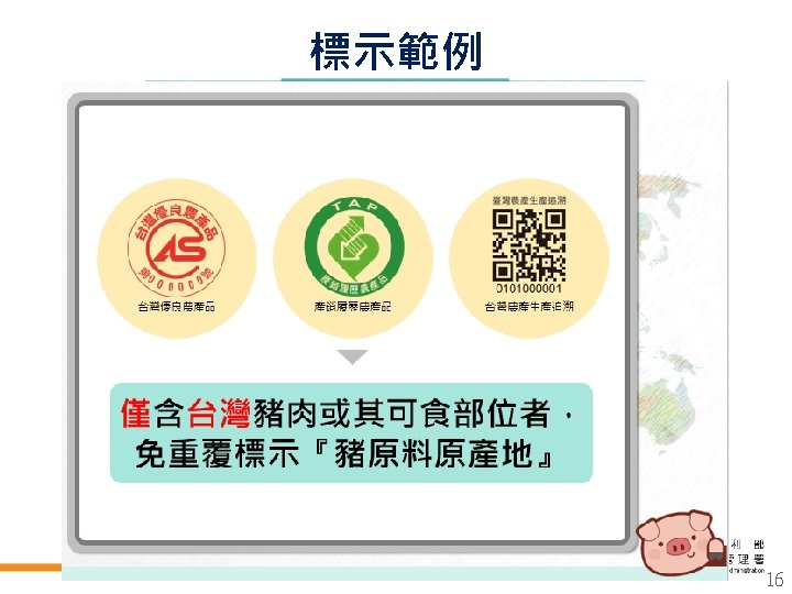Taiwan Food and Drug Administration Ministry of Health and Welfare 標示範例 16 