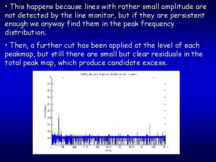  • This happens because lines with rather small amplitude are not detected by