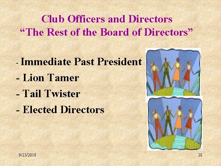 Club Officers and Directors “The Rest of the Board of Directors” - Immediate Past