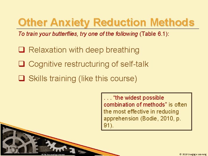 Other Anxiety Reduction Methods To train your butterflies, try one of the following (Table