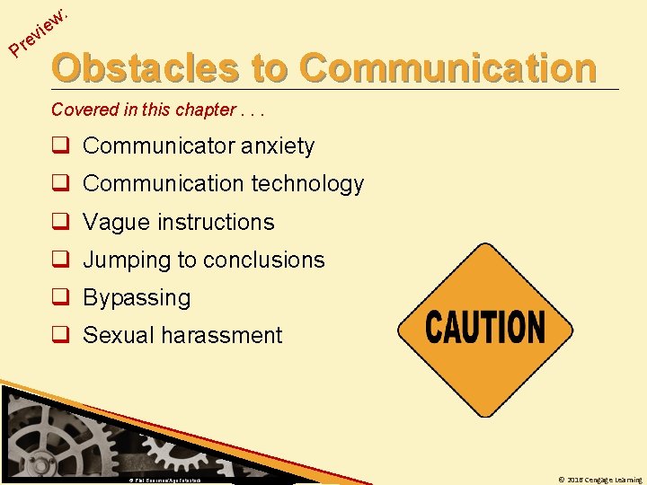 Pr e : w vie Obstacles to Communication Covered in this chapter. . .