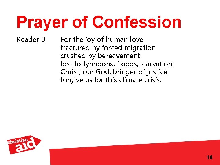 Prayer of Confession Reader 3: For the joy of human love fractured by forced