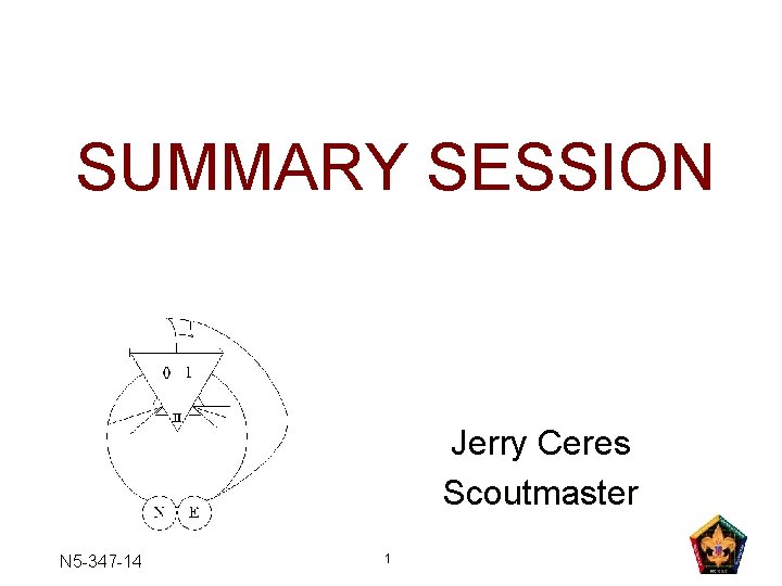 SUMMARY SESSION Jerry Ceres Scoutmaster N 5 -347 -14 1 