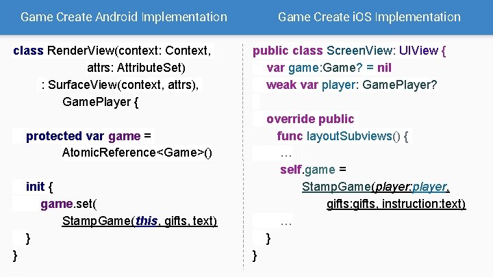 Game Create Android Implementation class Render. View(context: Context, attrs: Attribute. Set) : Surface. View(context,